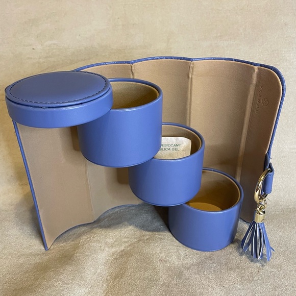 Vlando Viaggio Small Jewelry Travel Case with Tassel Periwinkle Purple Embossed - Picture 1 of 6